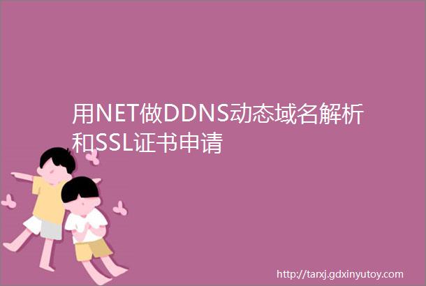 用NET做DDNS动态域名解析和SSL证书申请